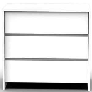 Comoda 3 Cajones Linea Niza Tono Blanco Cln090