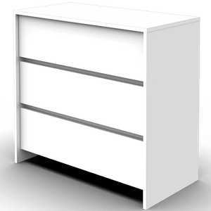Comoda 3 Cajones Linea Niza Tono Blanco Cln090