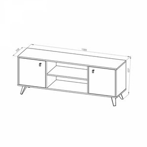Rack Tv Escandinavo Blanco Roble Re140