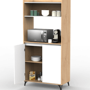 Mueble Auxiliar de Cocina Blanco Roble Kendal Auc900-Rk