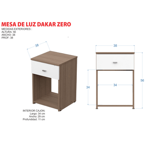 Mesa De Luz Dakar Zero Tono Blanco 56857