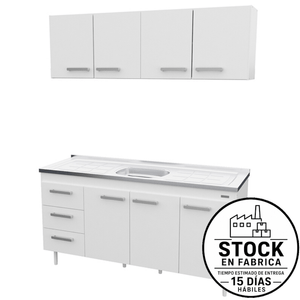 Combo De Cocina 1.60mts S/Bacha Tono Blanco 10147