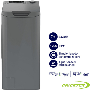 Lavarropas Drean 7Kg 1400Rpm Gris Inverter Ltdri0714Pg