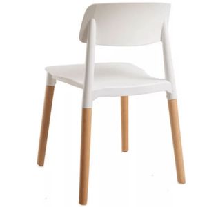 Combo Silla Milan Madera Polimero Blanca X4 unidades