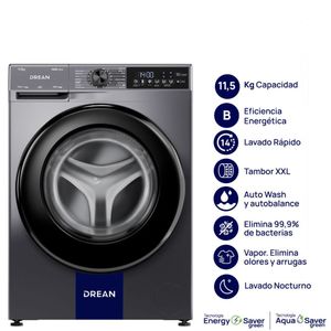 Lavarropas Frontal Drean 11.5kg 1400rpm  Inverter Gris LFDR1114ISGO